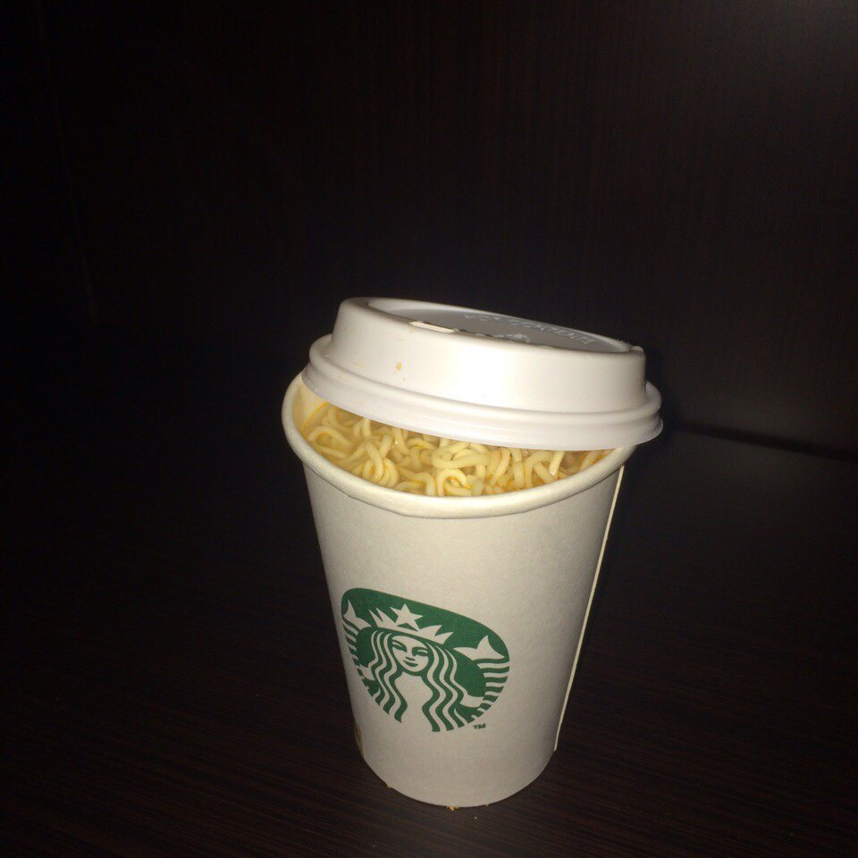 Morning is different - Doshirak, Starbucks, Coffee, Noodles