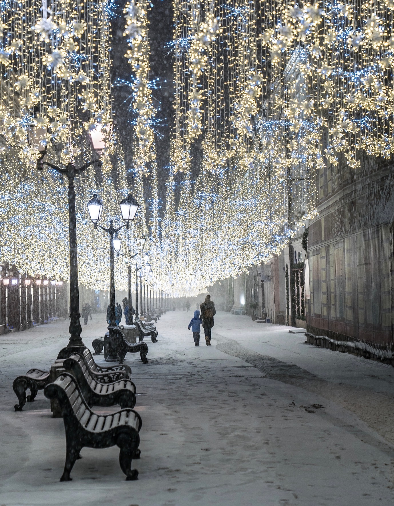 Прогулка в сказке... - Фотография, Снег, Москва, Никольская улица