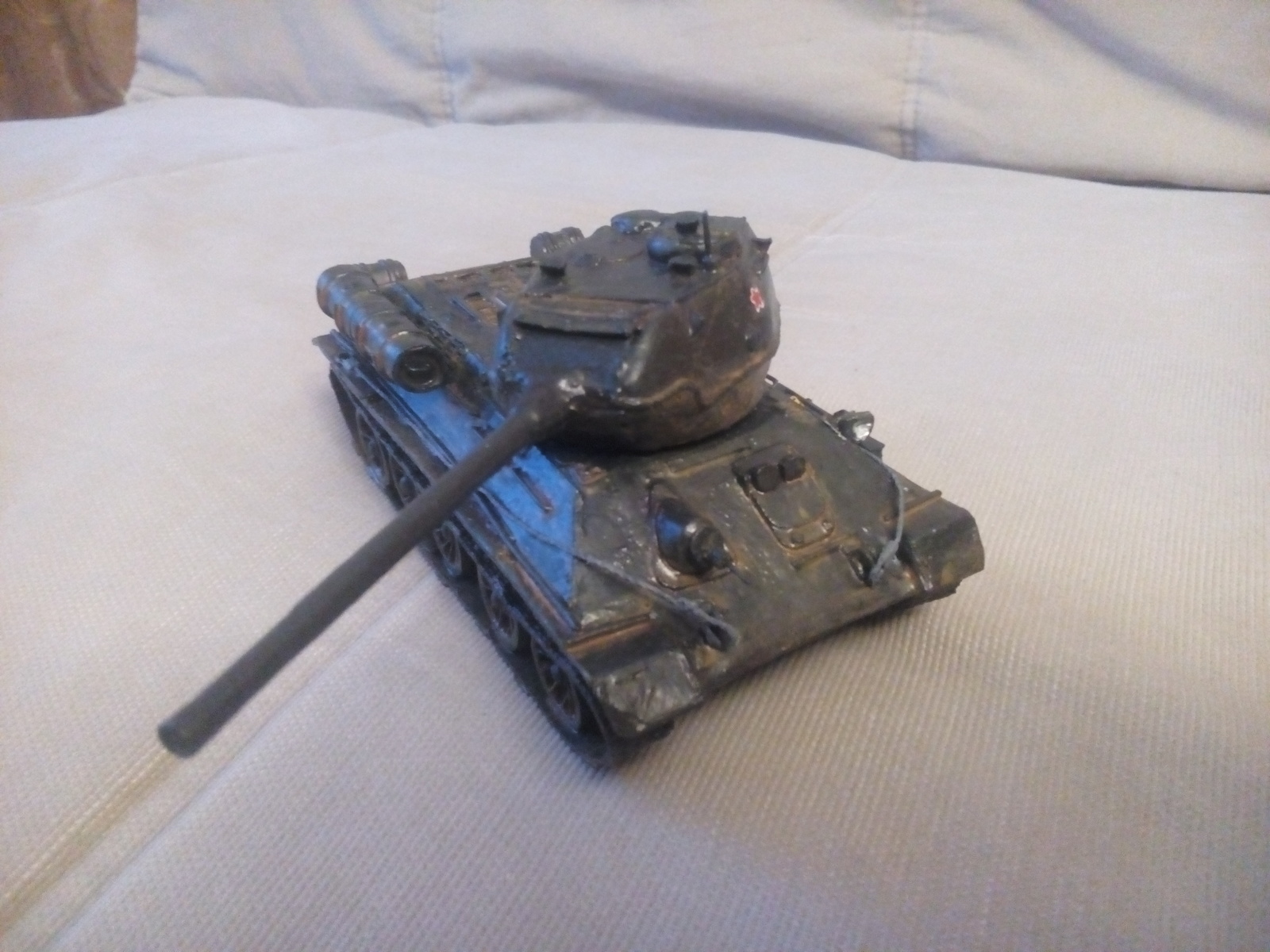 Model of the T-34-85 tank from cardboard 1:48 - My, t-34-85, Models, Longpost, Cardboard model, Cardboard models