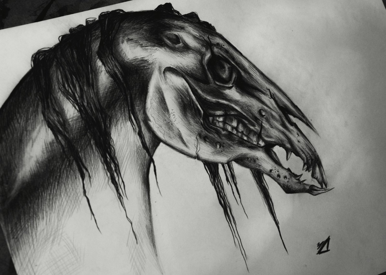 Another mine - My, Drawing, Art, Creation, Artist, Pencil drawing, Horses, Longpost