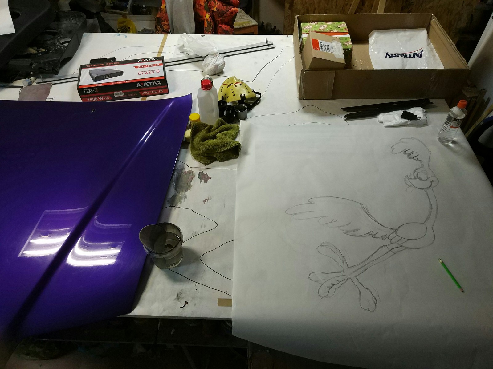 Beep BeepAirbrushing on a stamp - My, Airbrushing, Cartoons, Toyota, Longpost, Art, Art, Artist, Creative