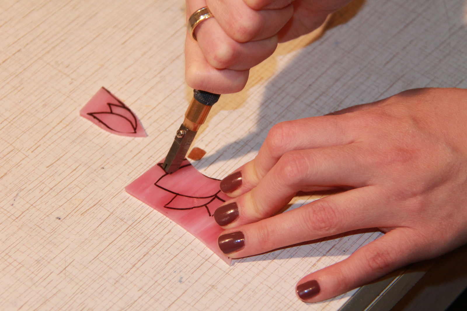 Making a glass flower (process) - My, , Decoration, Longpost, Brooch, Stained glass window by Tiffany, Needlework with process