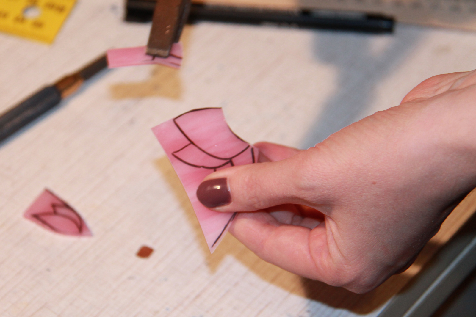 Making a glass flower (process) - My, , Decoration, Longpost, Brooch, Stained glass window by Tiffany, Needlework with process