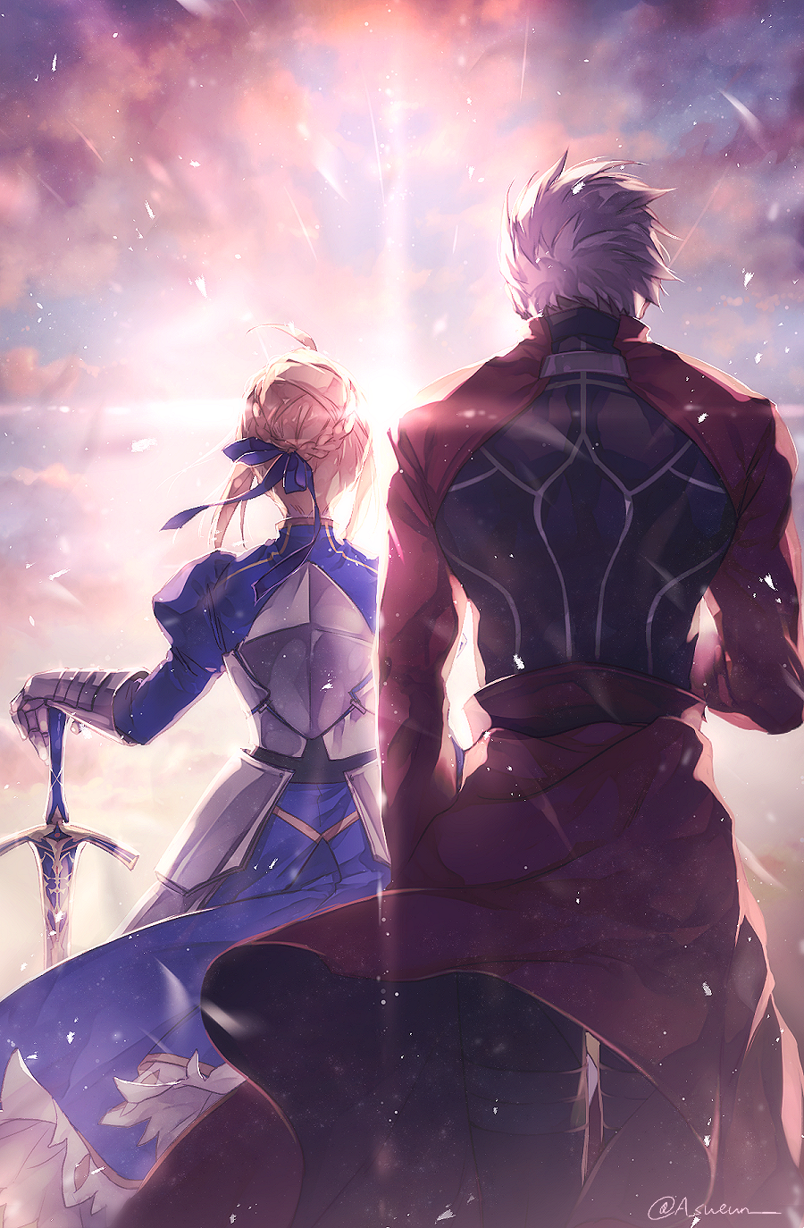 Fate/Stay Night - Anime Art, Аниме, Fate, Saber, Archer, Zelovel