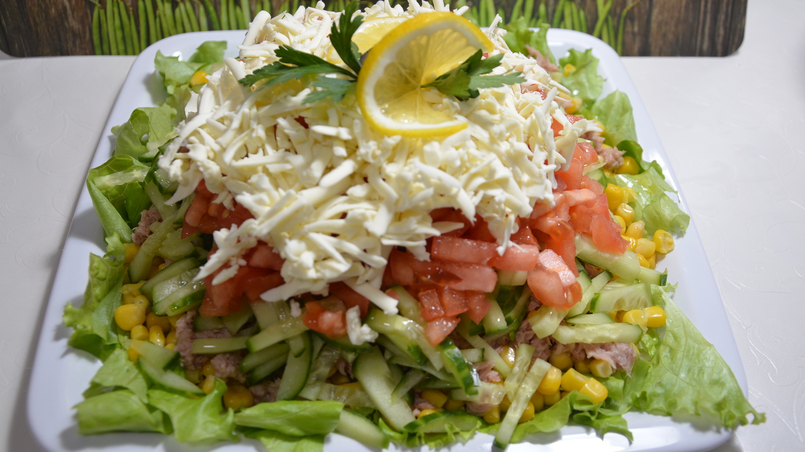 Salad with Tuna on the Festive Table. A simple step by step recipe for a delicious salad. - My, Salad, Tuna, , , , Beautiful salad, Longpost