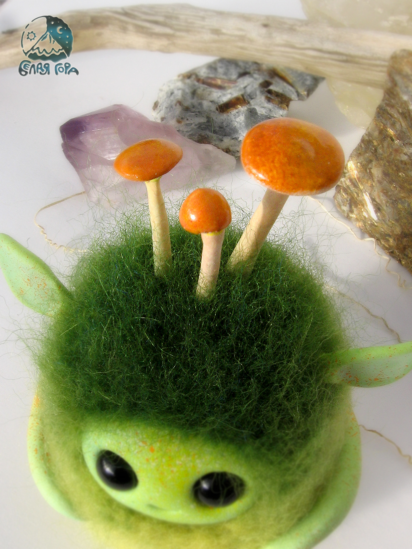 Guardians of the Forest - My, Needlework without process, Dry felting, Polymer clay, Minerals, Longpost