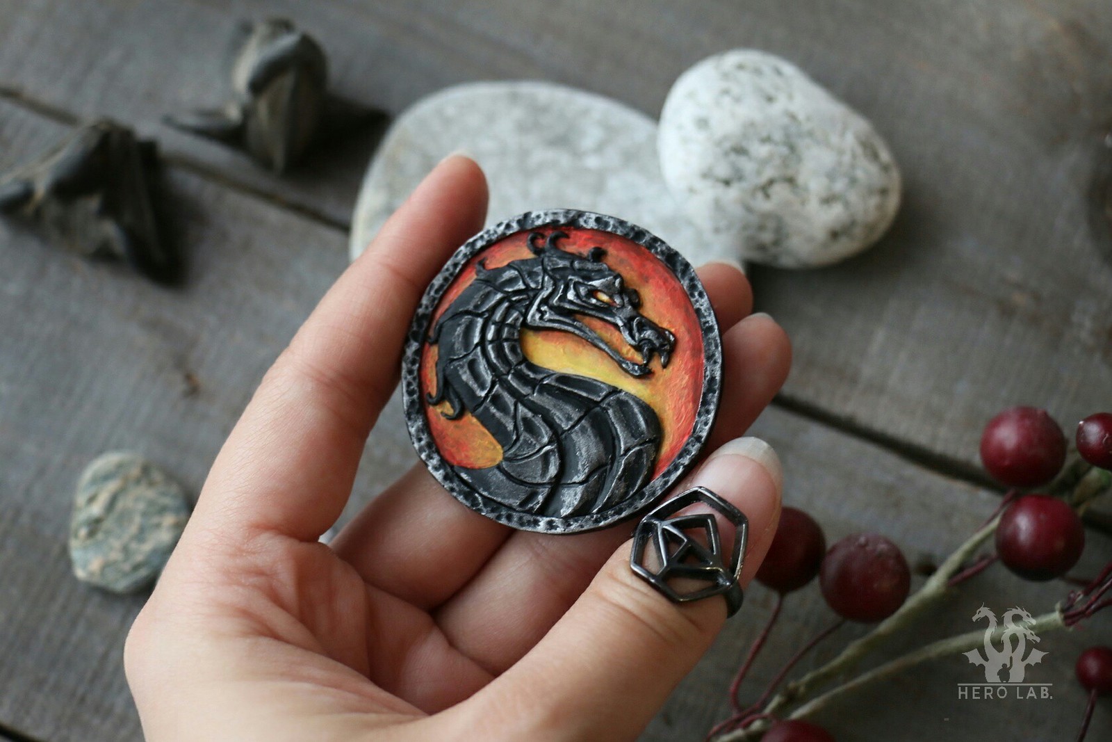 Badges for PliO and MK - My, My, Handmade, Icon, Mortal kombat, PLIO, Winterfell, Polymer clay, Longpost