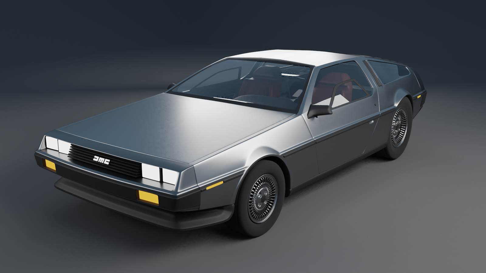 DeLorean DMC-12 - My, 3D, Blender, Render, Delorean