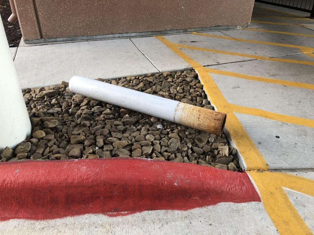 This fallen pole looks like a tossed cigarette - Pillar, Cigarettes, Reddit