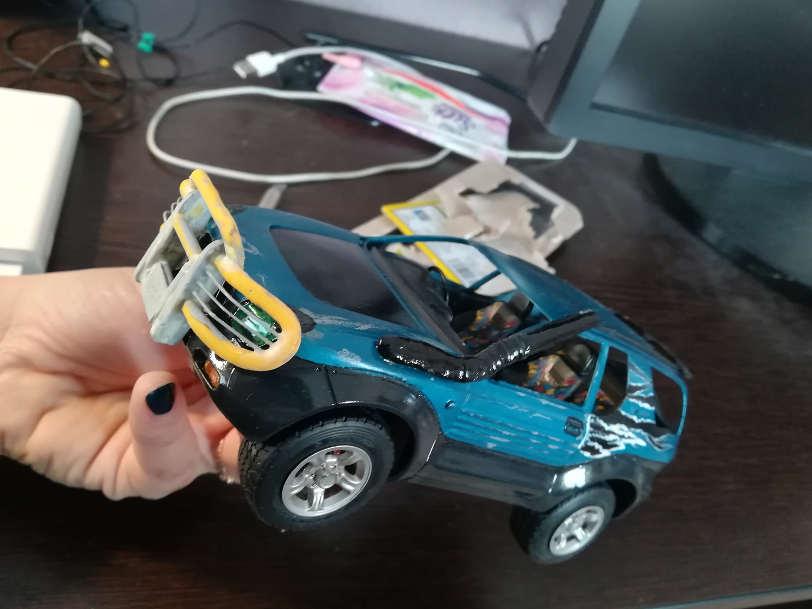 Мой Isuzu Vehicross. Модель от TAMIYA - Моё, Исузу, Моделизм, Хобби, Переделка, Как исправить, Строительство, Длиннопост