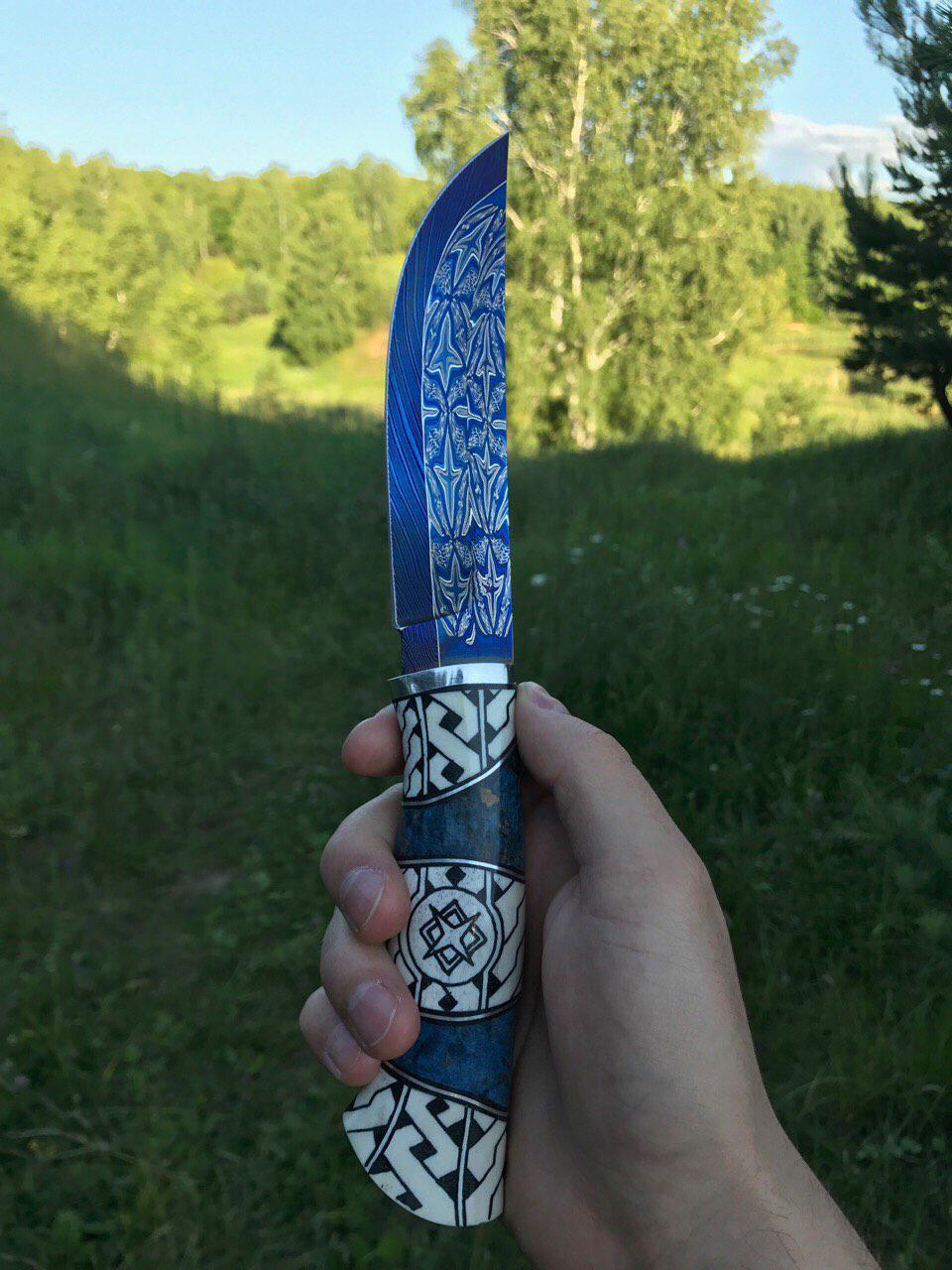 Mosaic Damascus with the addition of nickel - Knife, , Damascus, , , 