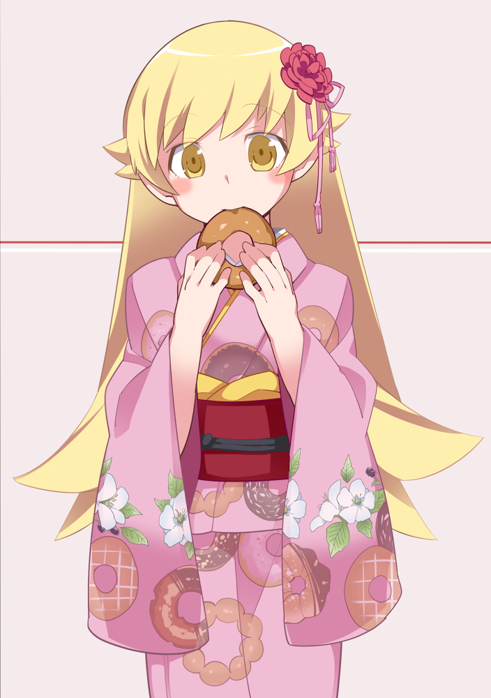 Girls and kimonos - Anime, Anime art, Monogatari series, Hachikuji Mayoi, Shinobu oshino, Ougi Oshino, Kanbaru suruga, Longpost