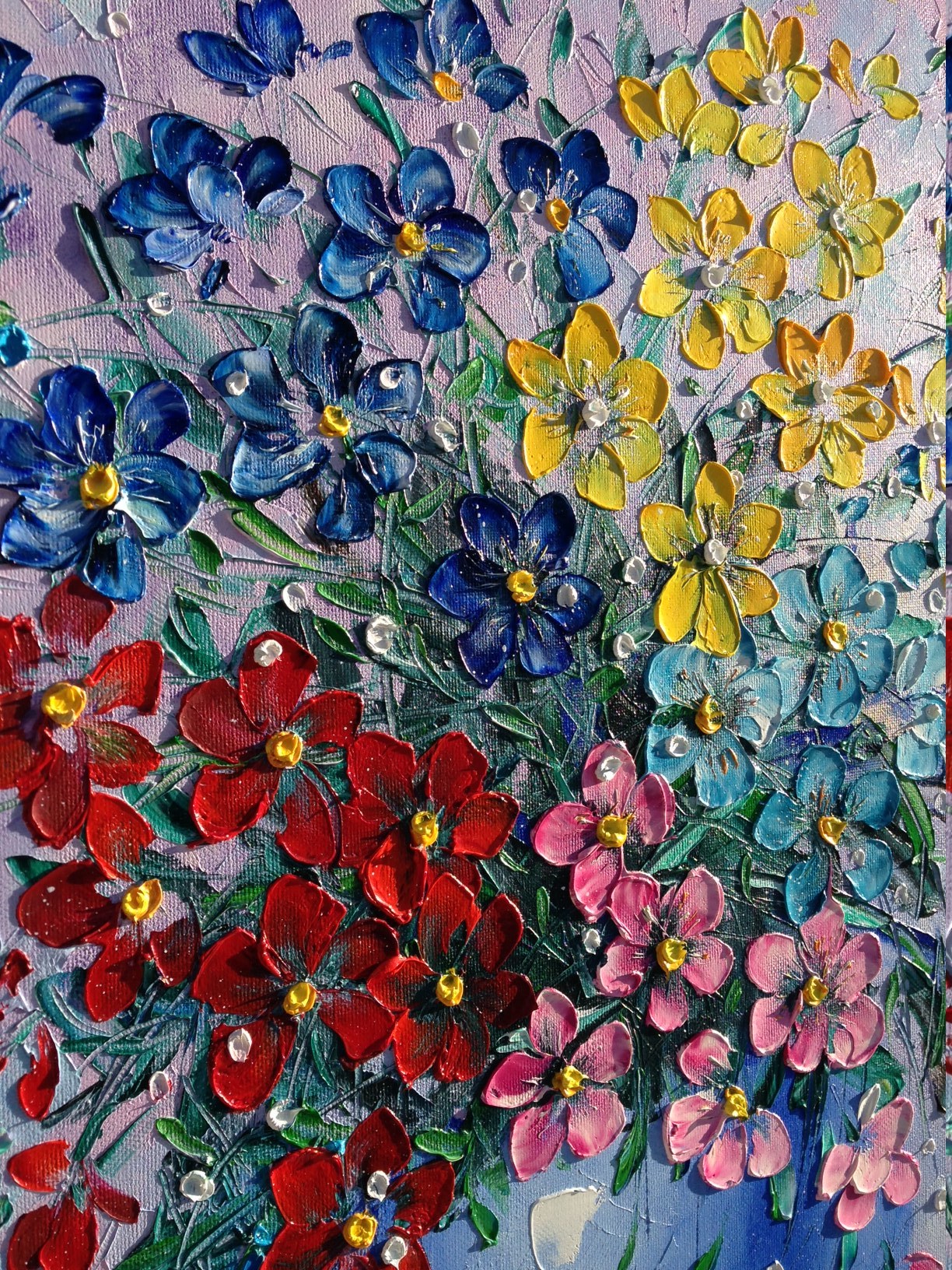 My palette knife painting - My, Art, Painting, Painting, Palette knife, , Flowers