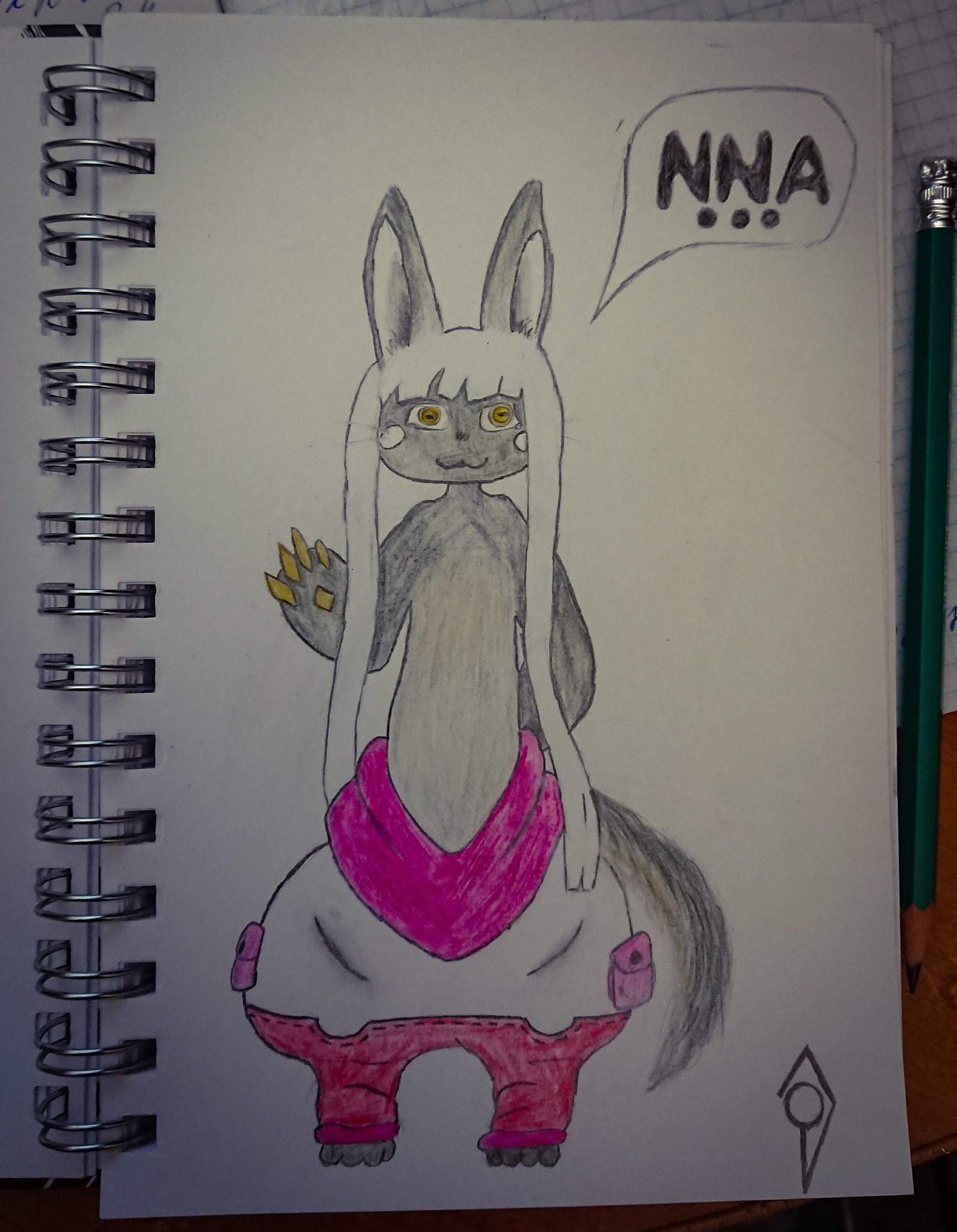 Nanachi - My, Nanachi, Made in abyss, Pencil drawing, Do not judge strictly, Drawing