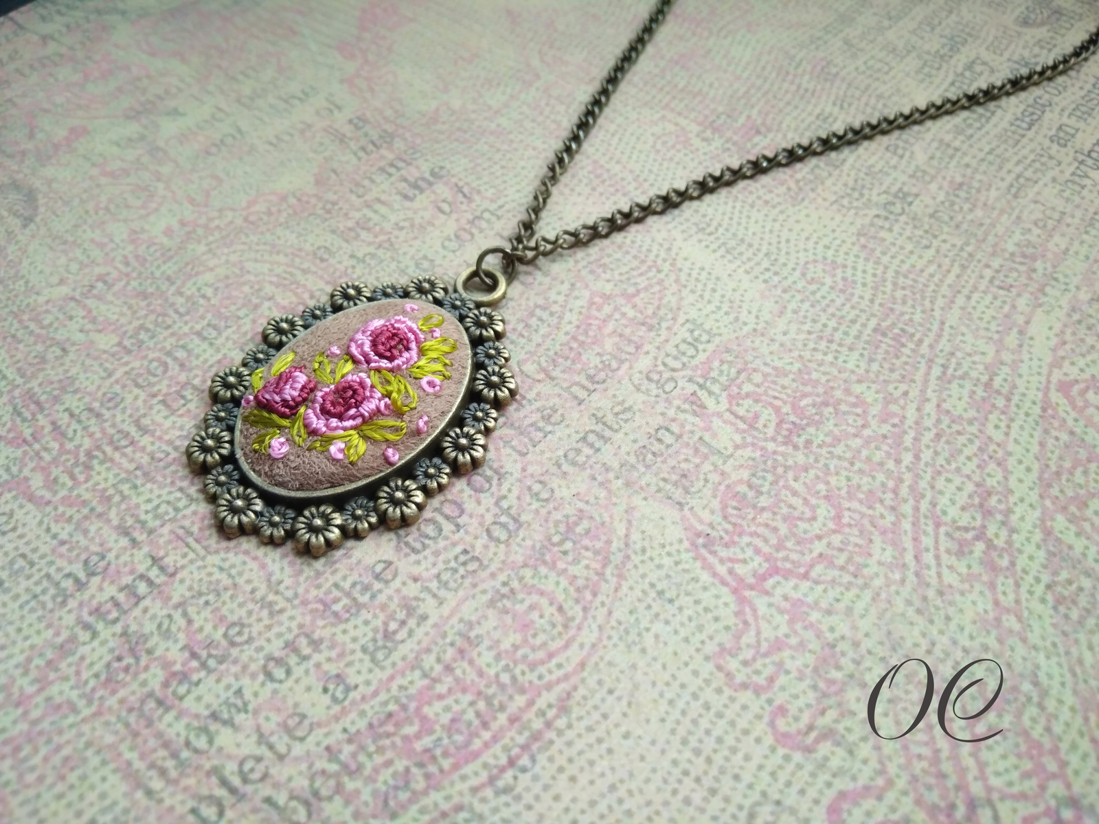 Miniature embroidery in jewelry - My, Embroidery, Decoration, Pendant, Handmade, Needlework, Longpost