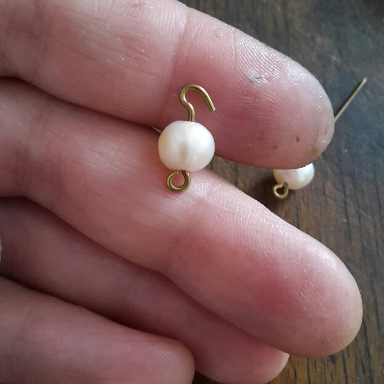 Brass earrings with pearls, part 2. - My, Needlework with process, Wire jewelry, Earrings, Longpost