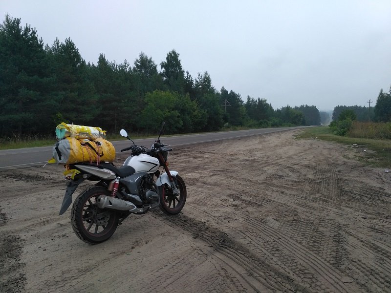 To the village to visit my grandfather, or a solo trip from the Leningrad region to the Saratov region on the Stels Flame 200 ... Under water - My, Motorcycles, Rain, Motorcycle travel, Dalnyak, Bikepost, Tambov, Saratov region, Stels Flame 200, Longpost, Moto