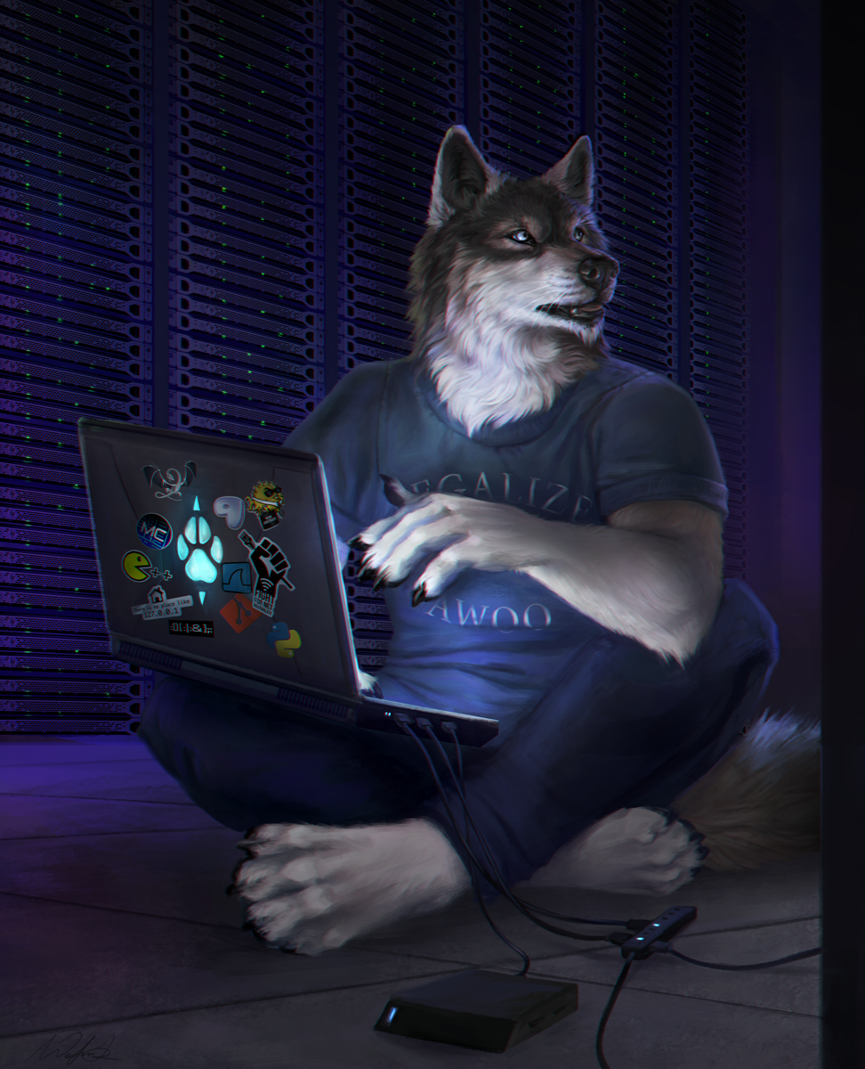 Взлом - Фурри, Wolnir, Furry Art, Furry Canine, Furry wolf, Взлом