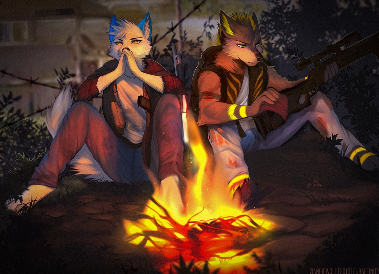 Skll & Elsif - Furry, Angiewolf, Furry art, Furry canine, Weapon