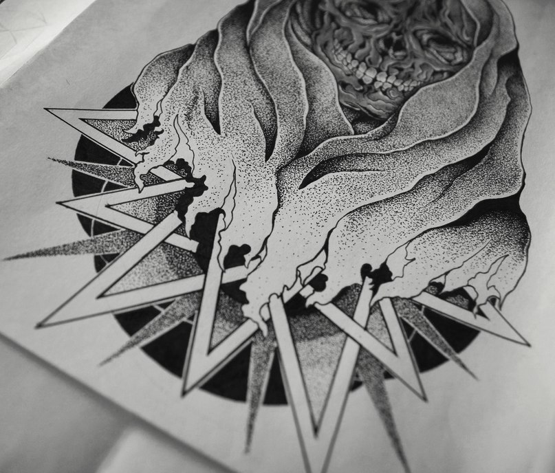 Dotwork in all scale and painstaking - My, Dotwork, Graphics, Sketch, Black and white, Depression, Despair