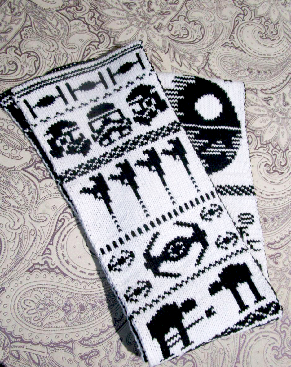 Scarf Star Wars - My, Scarf, With your own hands, Needlework without process, Knitting, Needlework, Star Wars, Winter, Longpost