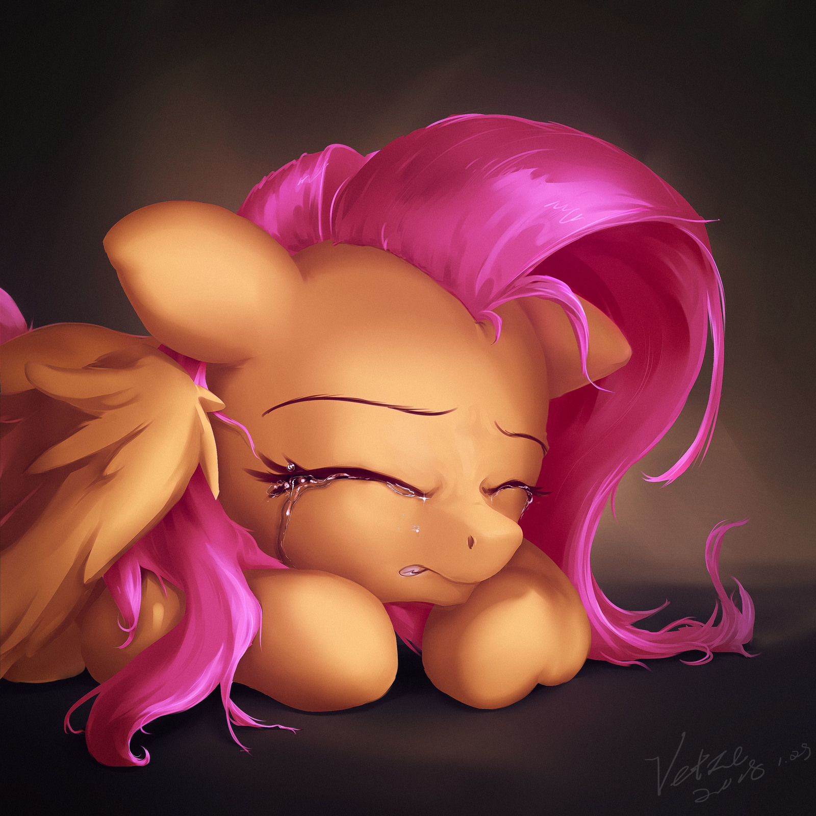 I'm sorry... - My Little Pony, Fluttershy, MLP Sad, PonyArt, Арт