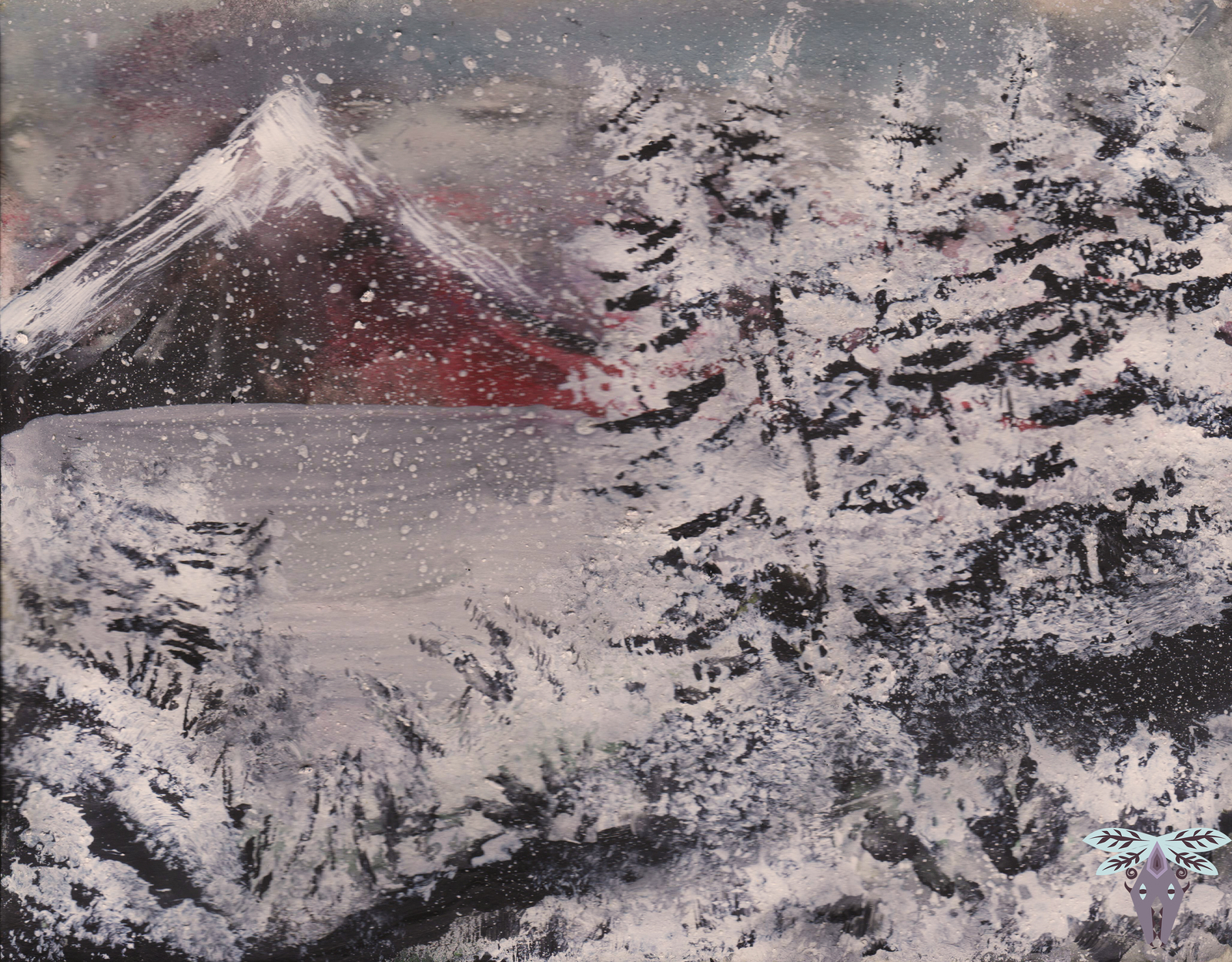 Winter (favorite season) - My, Winter, Watercolor, Gouache, Photoshop, , Longpost