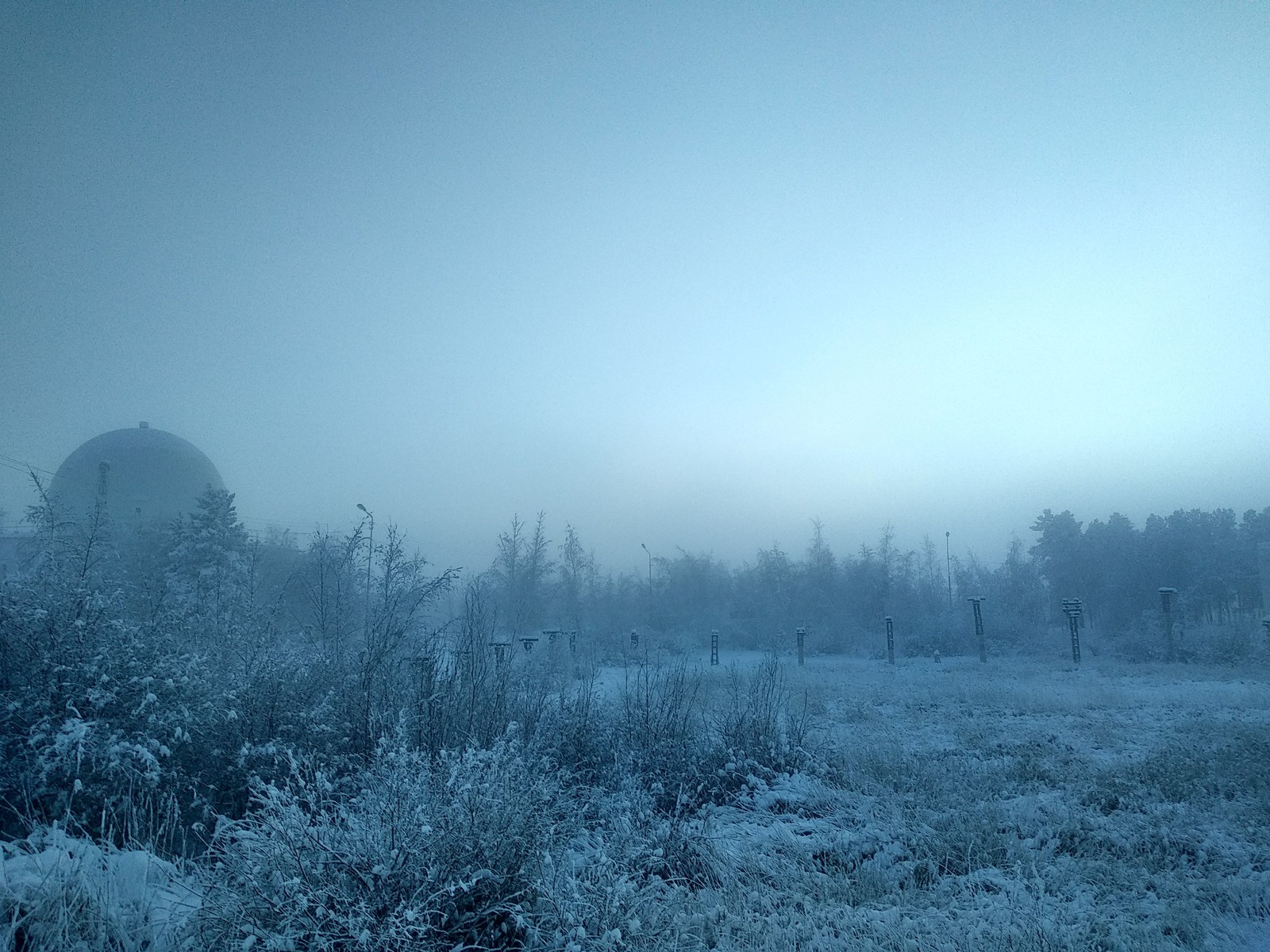 Yakutsk at -45 - My, Yakutsk, Winter, Fog, freezing, Longpost