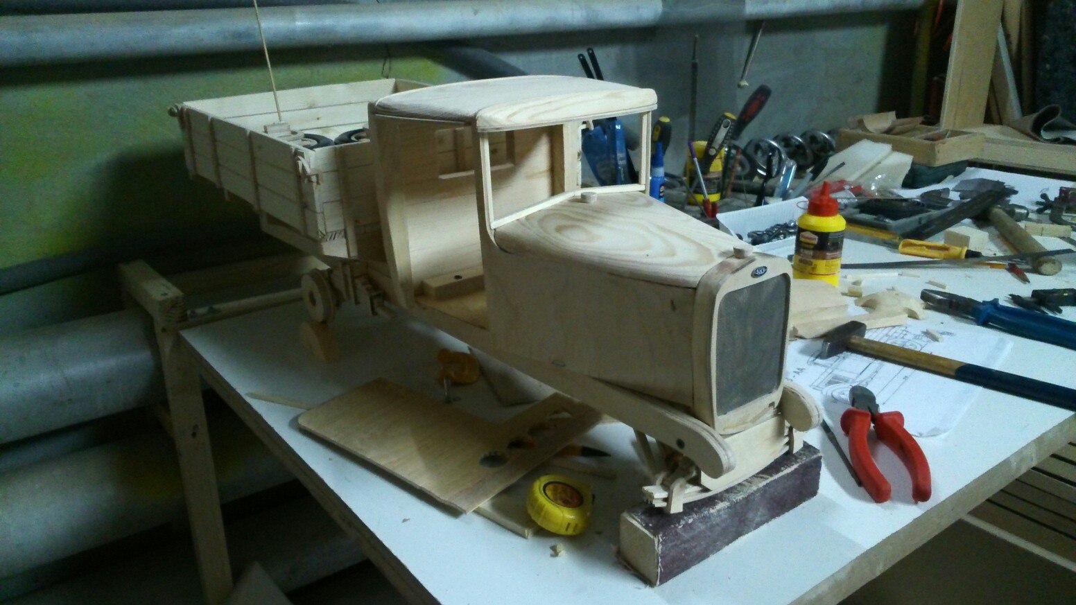 1/6 scale wooden GAZ-AA truck model - Homemade, With your own hands, Modeling, Not mine, Longpost