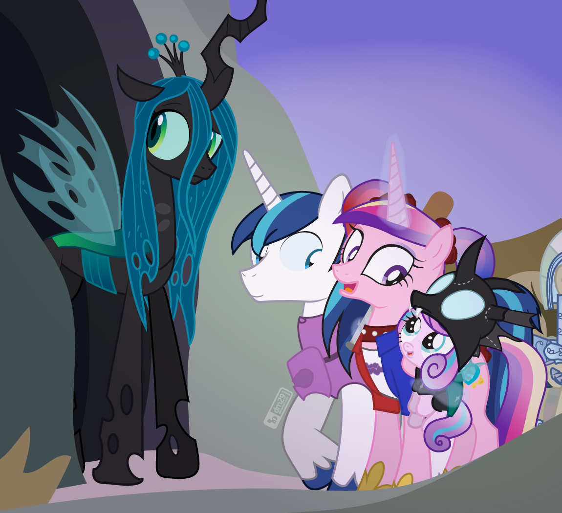 В гости... - My Little Pony, Queen Chrysalis, Shining Armor, Princess Cadance, Flurry Heart