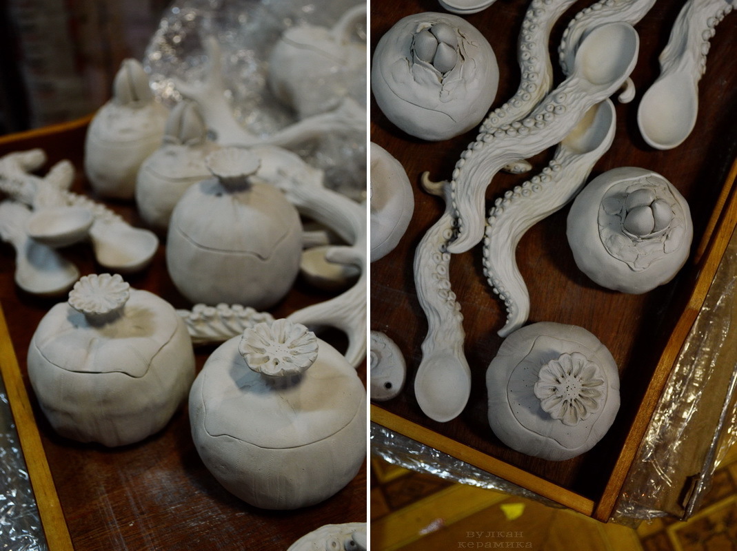 Caution, tentacles-2 - My, Ceramics, , Лепка, Tentacles, Octopus, A spoon, With your own hands, Handmade, Longpost