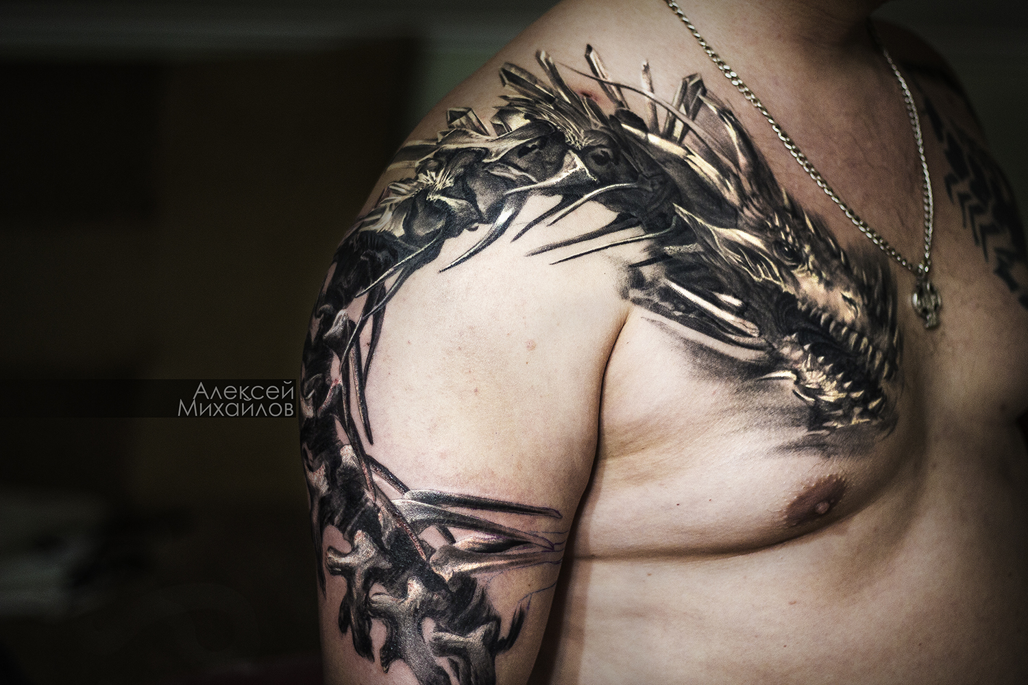 татуировки для мужчин драконы на груди фото 76