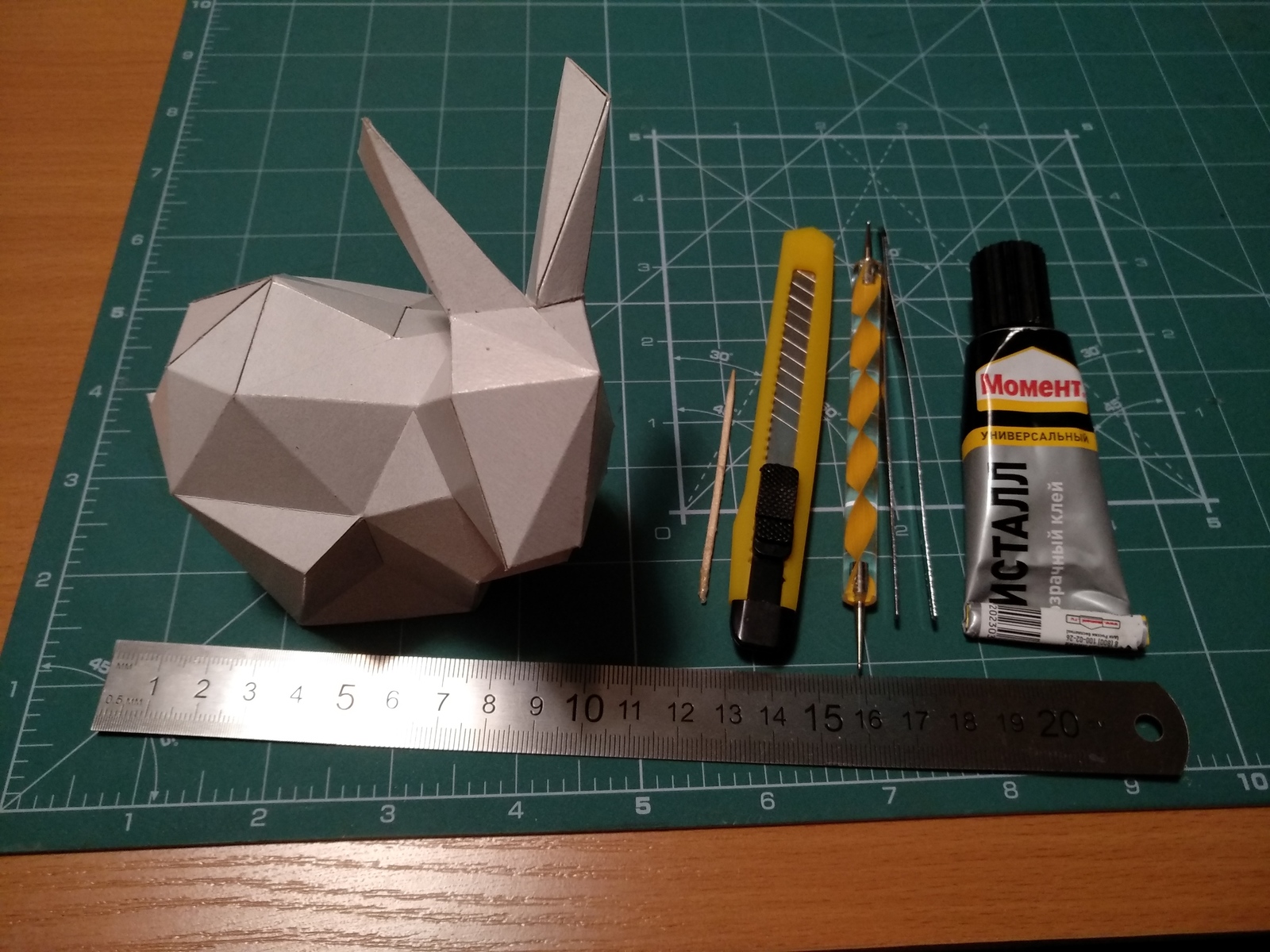 Зайчик - Моё, Рукоделие без процесса, Papercraft, Pepakura, Длиннопост