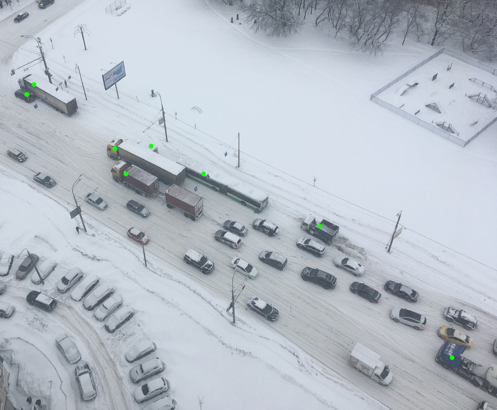 About the traffic situation in Moscow - My, Snowfall, Moscow, Road