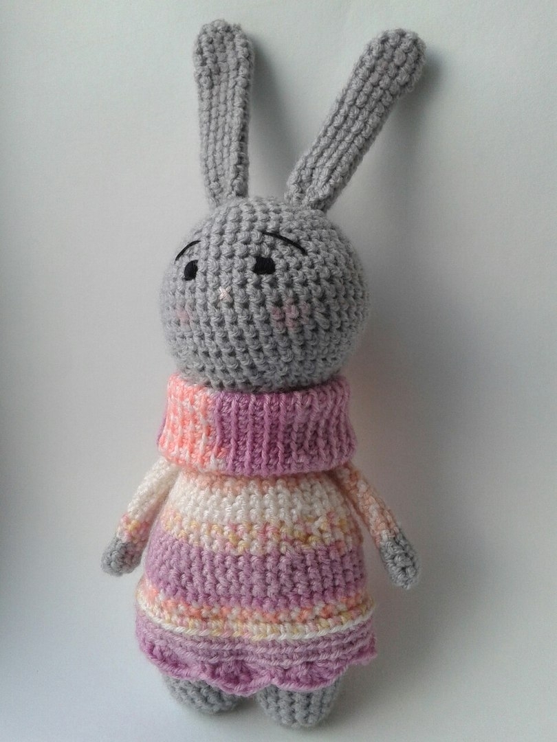 Hare Lerunya - My, Amigurumi, , Crochet, Knitting, Knitted toys, Milota, Presents, Longpost