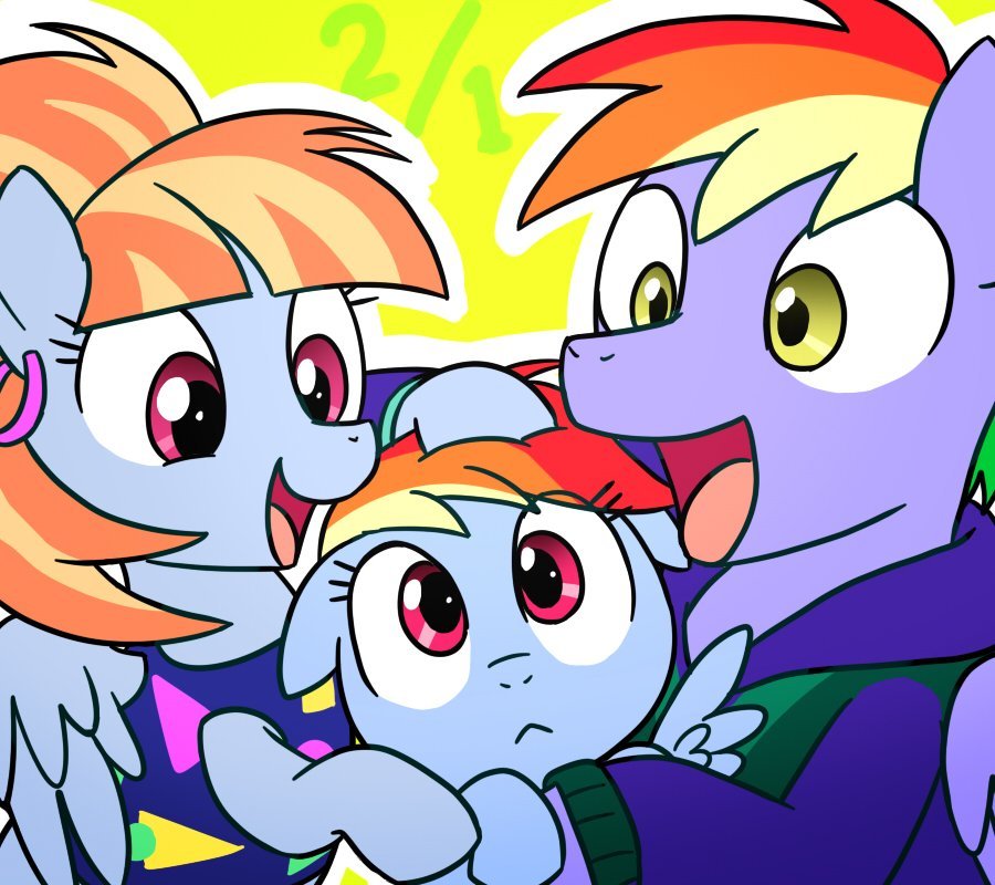 Rainbow's Family - My little pony, PonyArt, Rainbow dash, Windy Whistles, Bow Hothoof