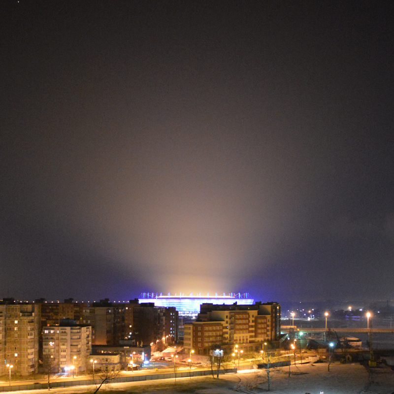 Football UFO in Kaliningrad - My, Soccer World Cup, Kaliningrad, Cat with lamp