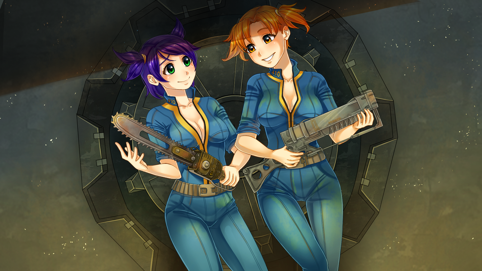 Let's go for reconnaissance for caps! - My, Endless summer, Visual novel, Fallout, Lena, Art, GIF, Alisa Dvachevskaya