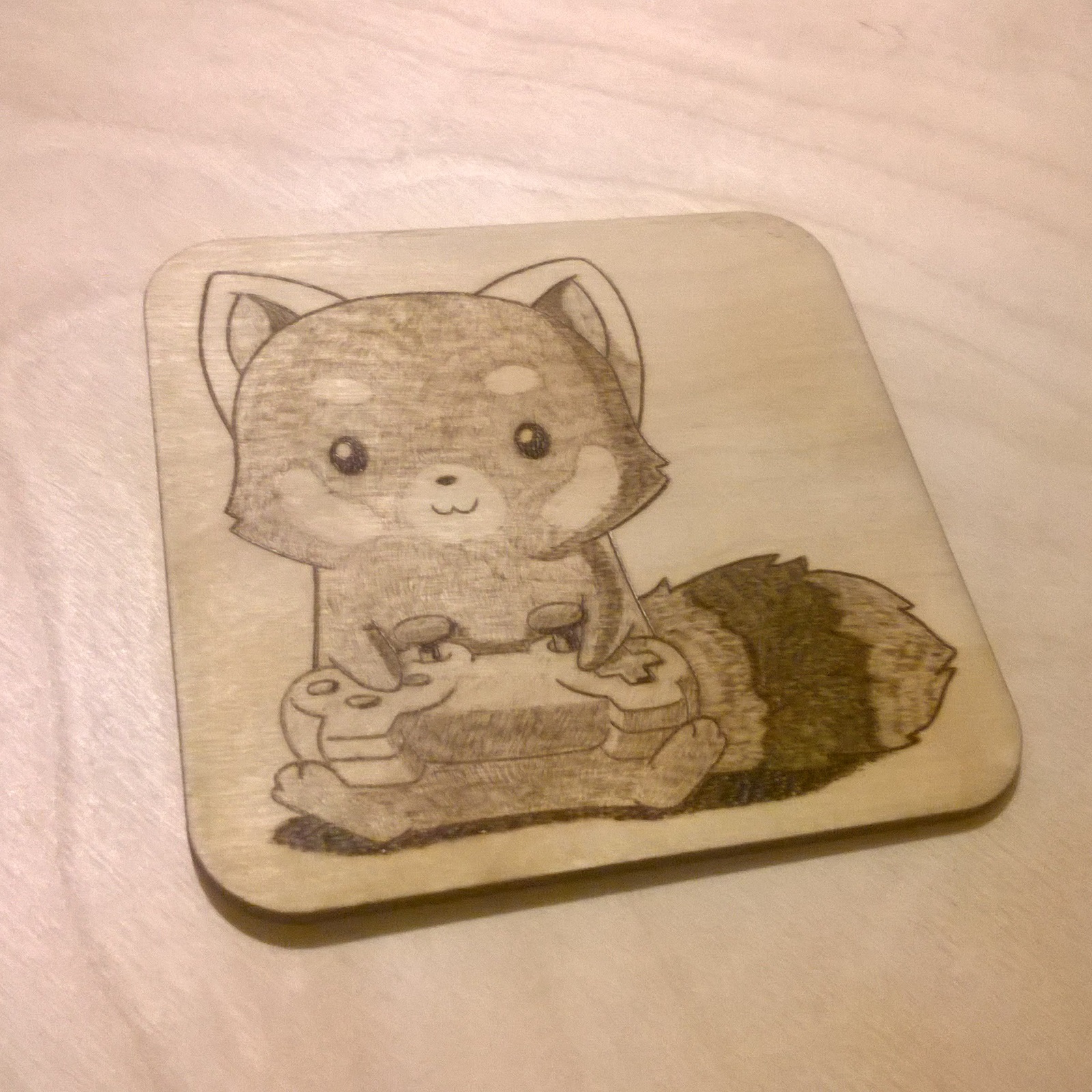 Pyrography art. Fox gamer - My, Pyrography, Burning out, , , Needlework with process, Longpost