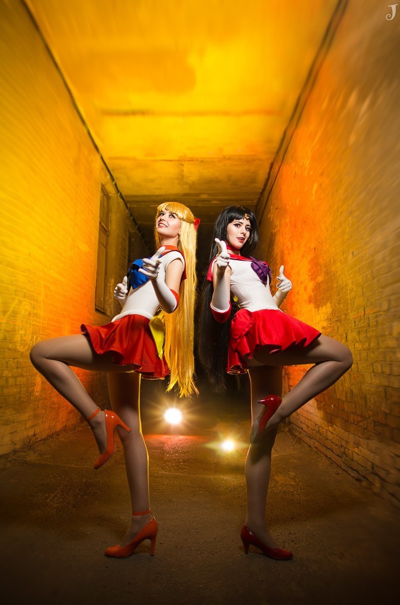 Cosplay Sailor Venus & Sailor Mars (Sailor Moon) - Sailor Moon, Sailor Mars, , Cosplay, Longpost, Sailor Venus