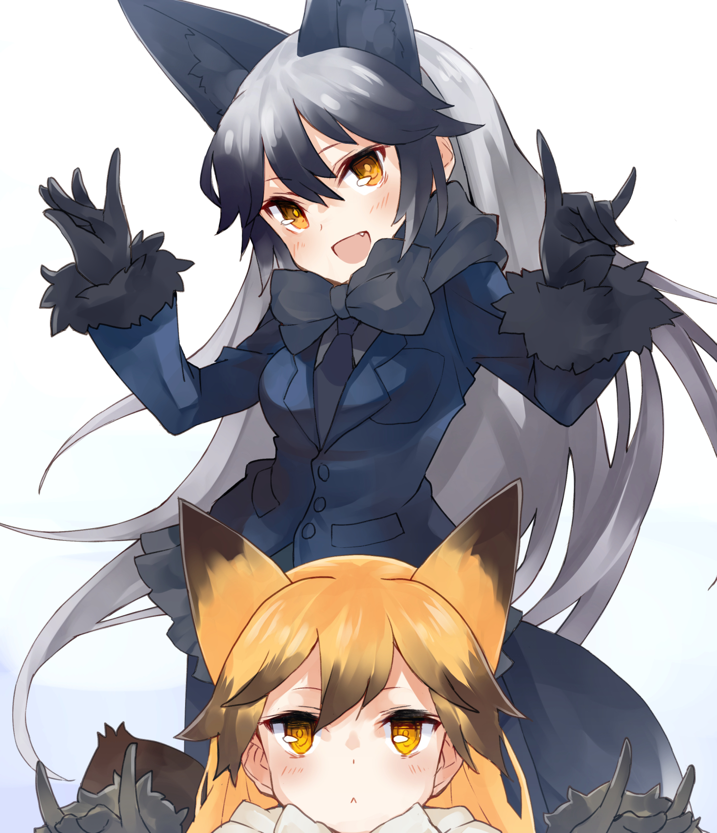 Gingitsune & Kitakitsune
 - Anime art, Anime, Kemono friends, Longpost, Ezo Red Fox, Silver Fox