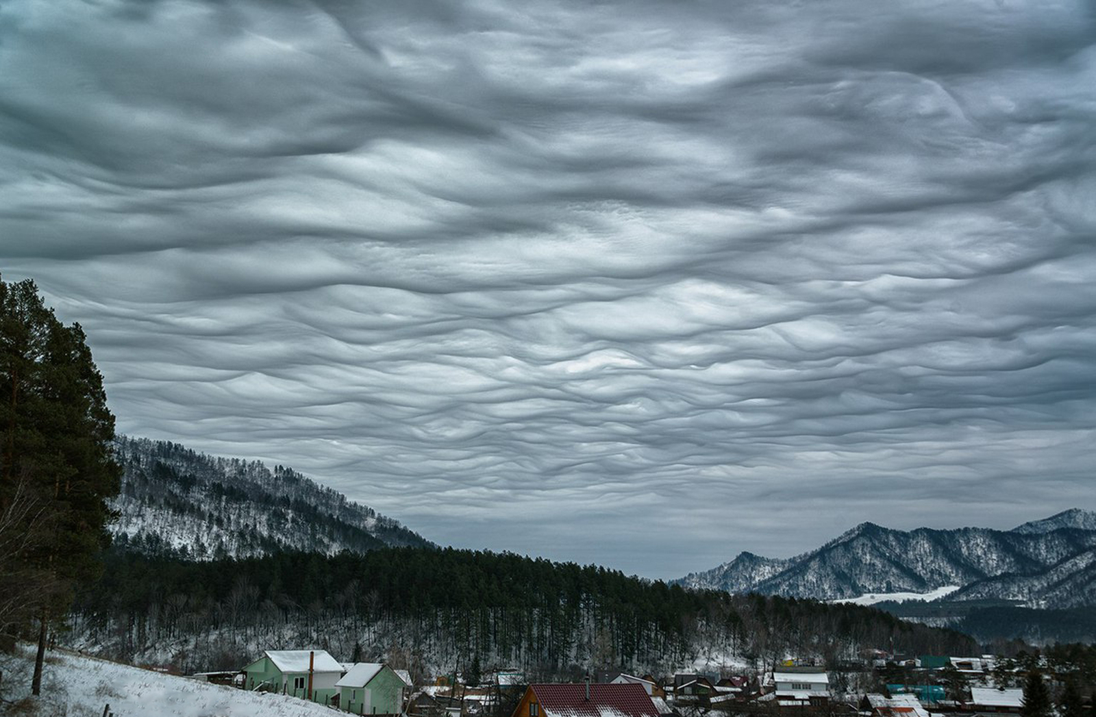 Rough clouds, Uznezya village, Gorny Altai - Clouds, Unusual, , Altai, Winter, Altai Republic