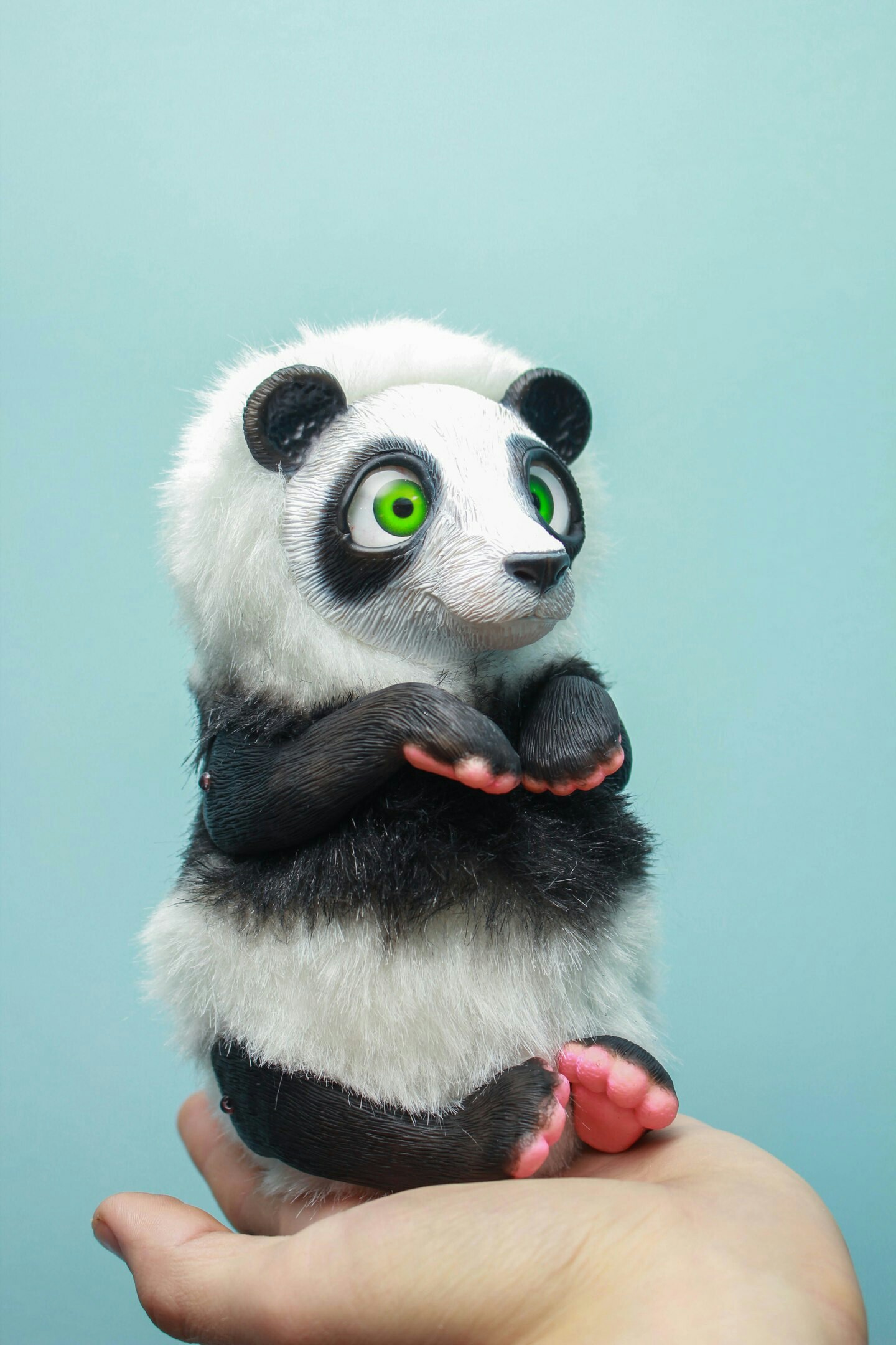 Such a chubby panda turned out) - My, Panda, Needlework without process, Polymer clay, Author's toy, My, Longpost