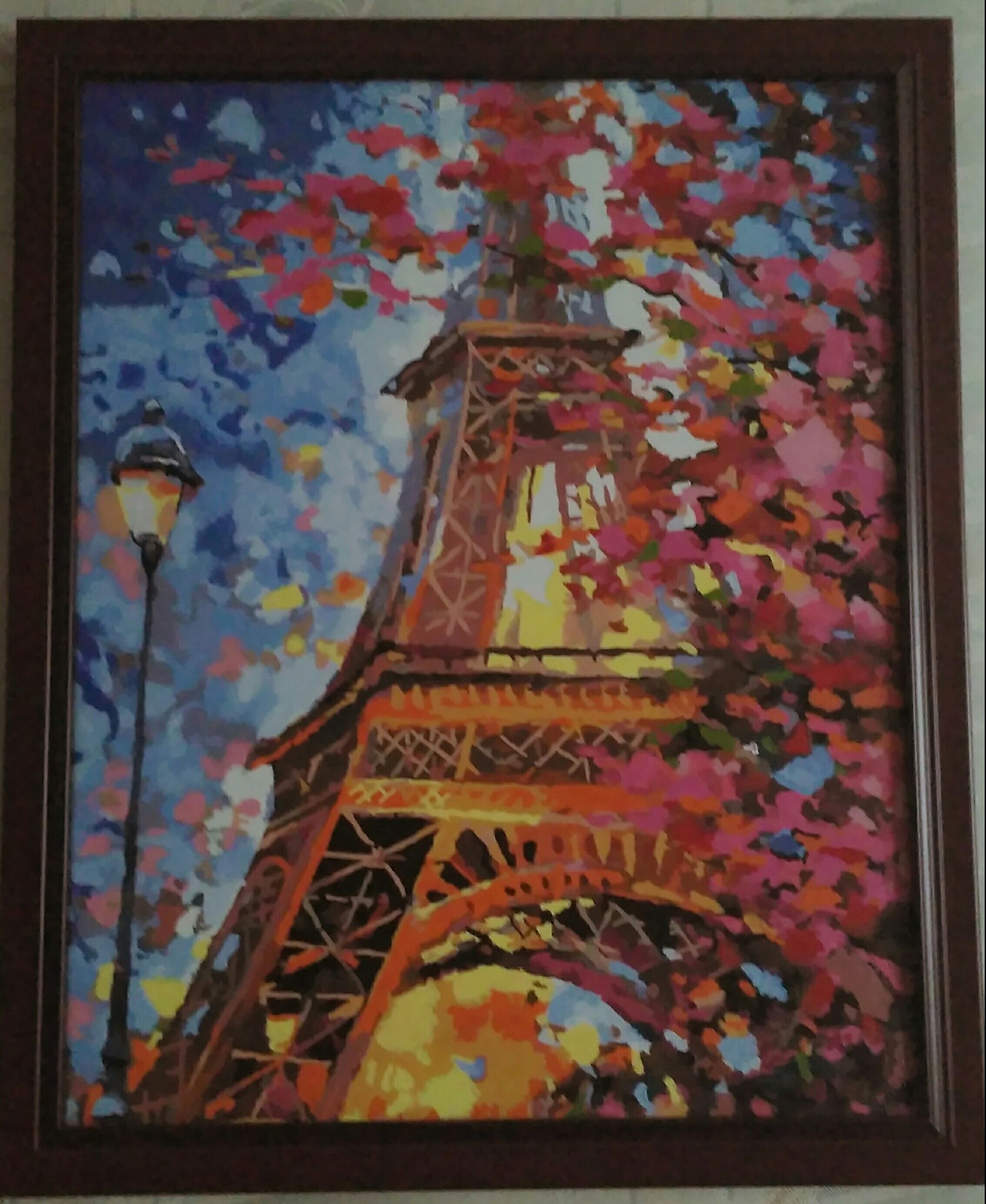 Paris in autumn. - My, Painting, Acrylic, Paintings by numbers, My first job