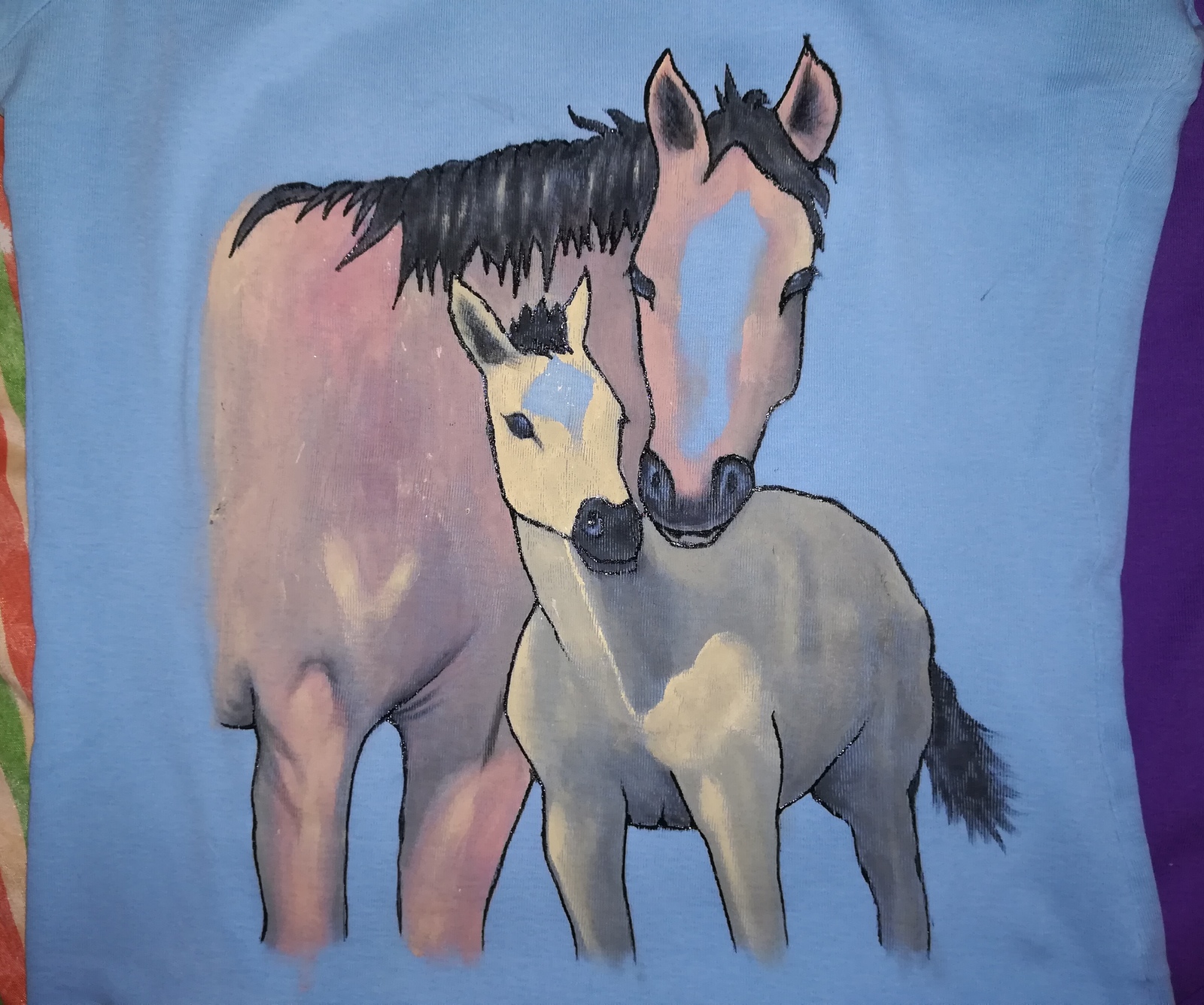 Painting on T-shirts - My, Painting on fabric, T-shirt, Longpost