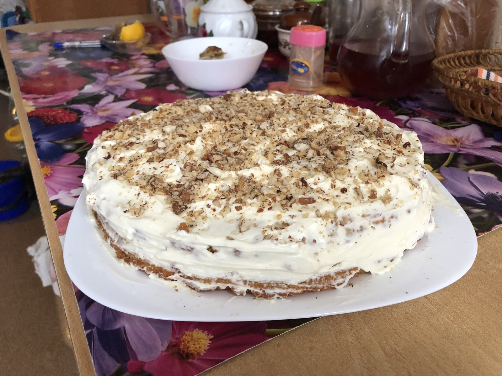 Carrot cake - My, Cake, Carrot cake, Tea drinking, Yummy, Longpost