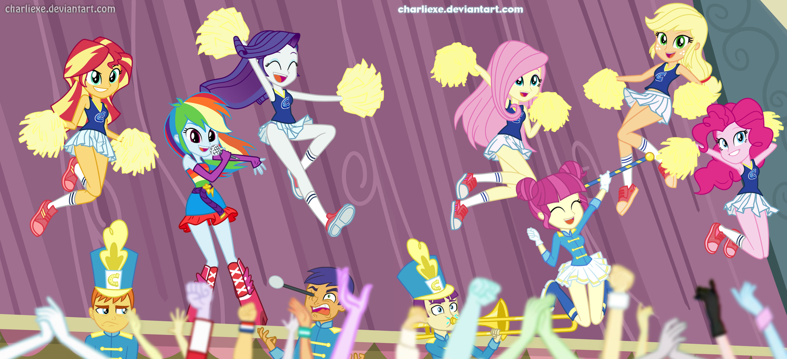 Canterlot High - My little pony, Equestria girls, Sunset shimmer, Rainbow dash, Rarity, Fluttershy, Applejack, Pinkie pie, Longpost, , Charliexe