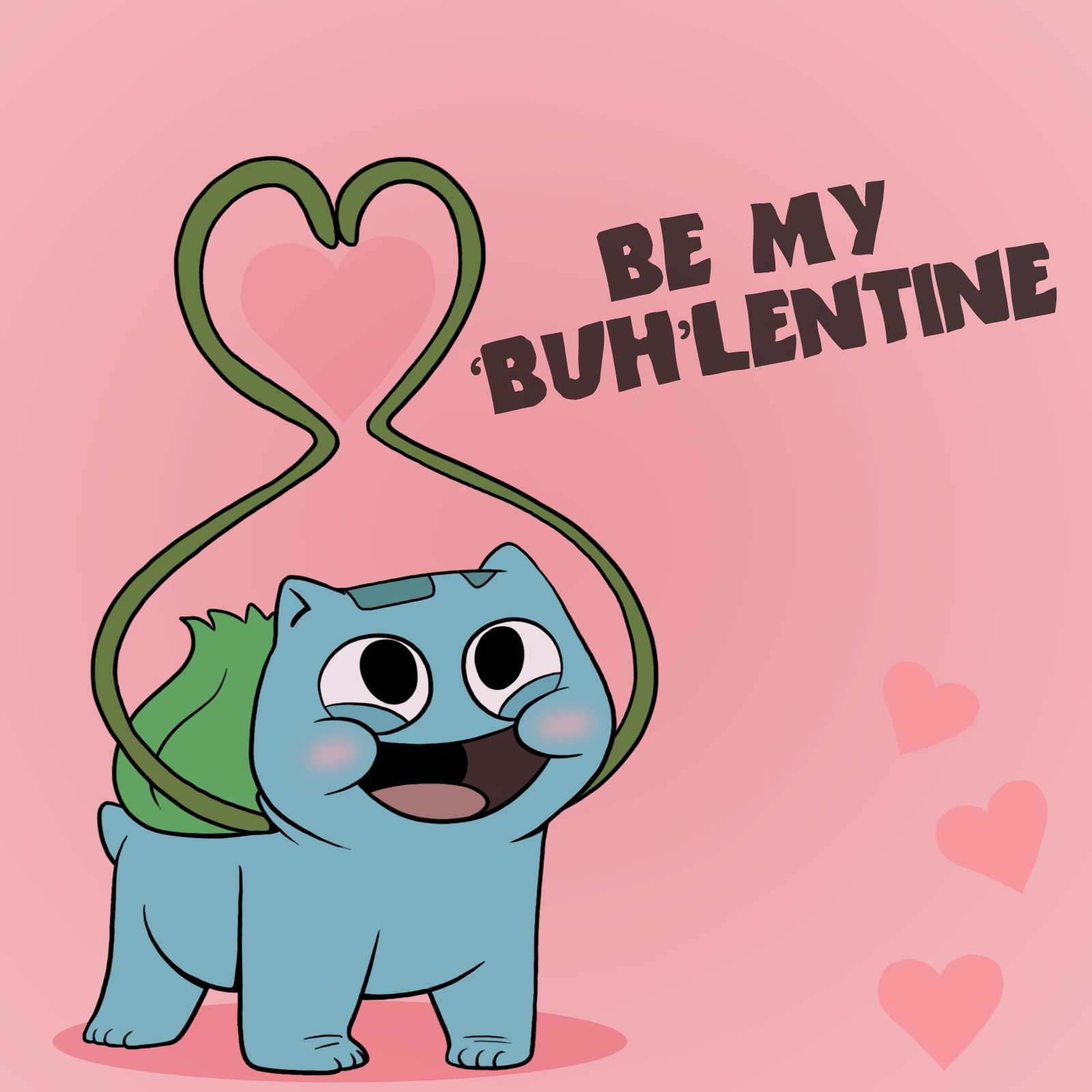 'Be mine - Nekoama, Bulbasaur, Valentine's Day, Pokemon