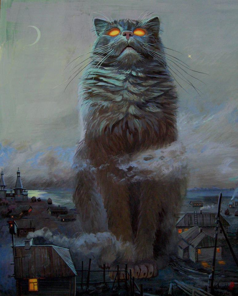 dream keeper - Art, cat, Night