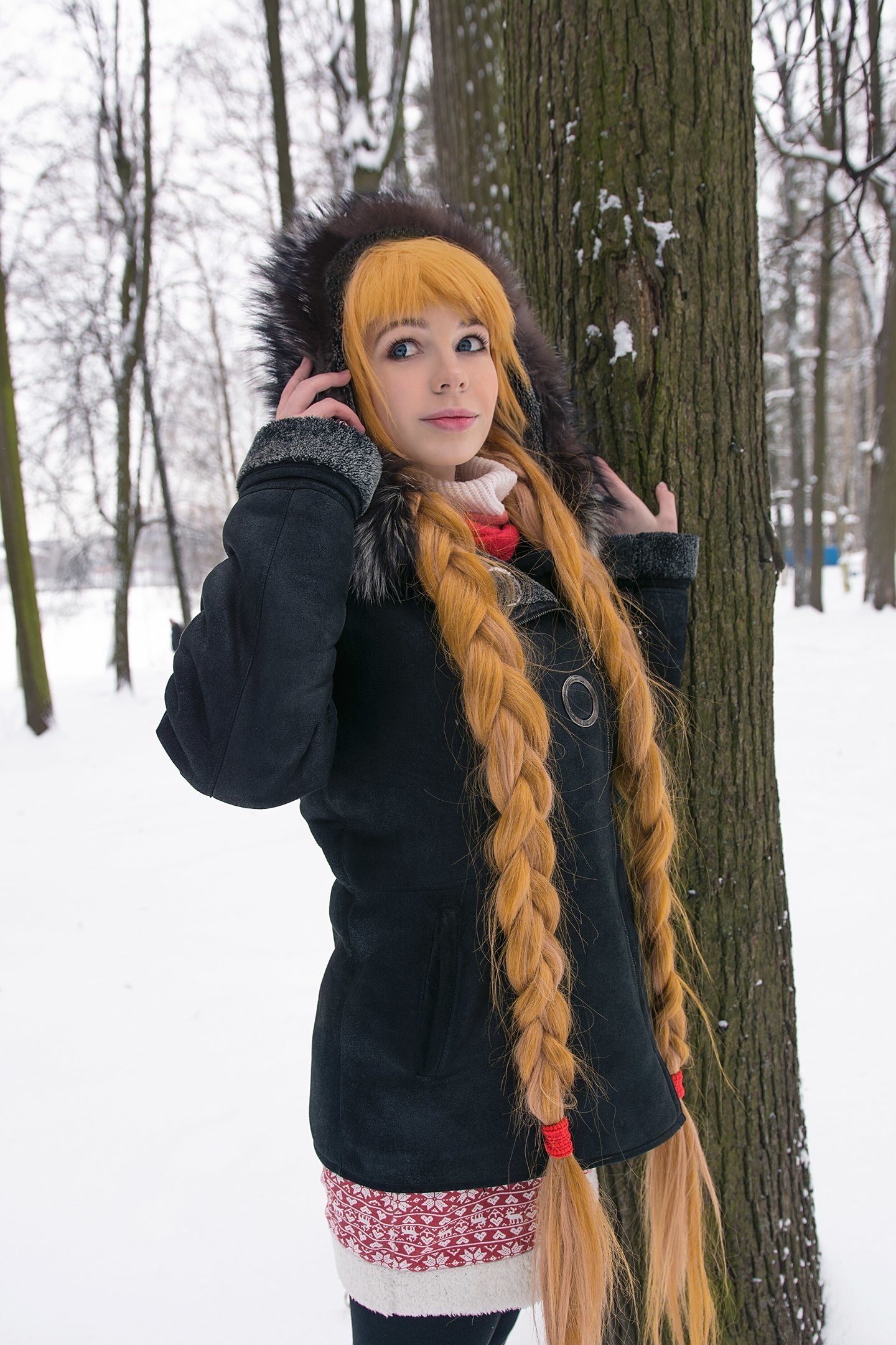 The first part of the winter photoset from the Children of the Workers - My, Endless summer, Visual novel, Cosplay, Russian cosplay, Workers' Children, Longpost